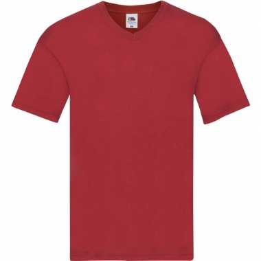 Basic v hals katoenen t shirt rood heren