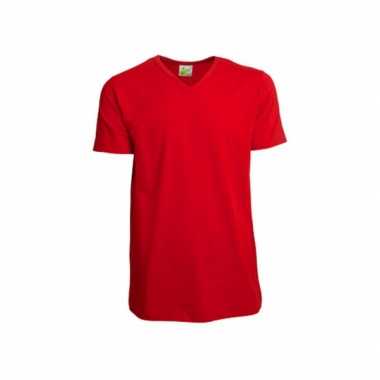 Rood heren t-shirt v-hals