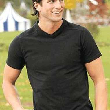 Stretch V-hals t-shirt heren