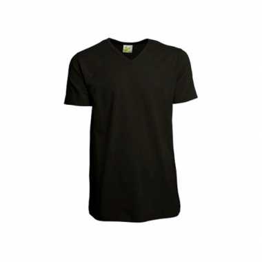 Zwart heren t-shirt v-hals
