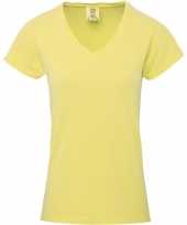 Basic v hals t shirt comfort colors geel dames