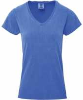 Basic v hals t shirt comfort colors licht blauw dames