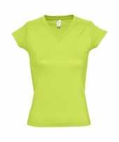 Dames t shirt v hals lime