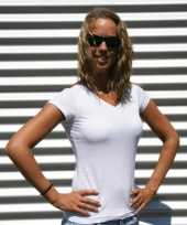 Dames t shirt v hals wit