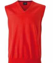 Oranje v hals heren pullover