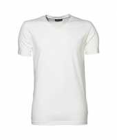 Wit stretch shirt v hals